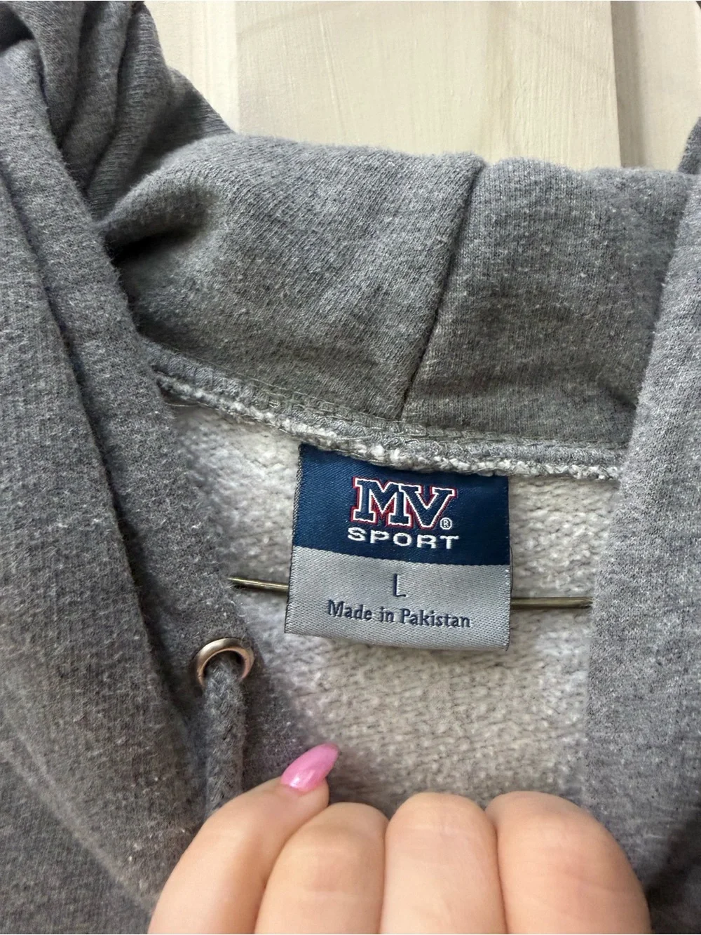 MV Sport Men's Gray Crewneck Hoodie Pullover